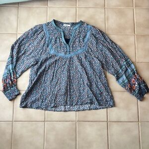 IN BLOOM Bohemian Floral Print Women's Top, Boho, Light weight material